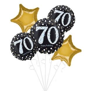 Sparkling Celebration 70th Birthday Foil Balloon Bouquet